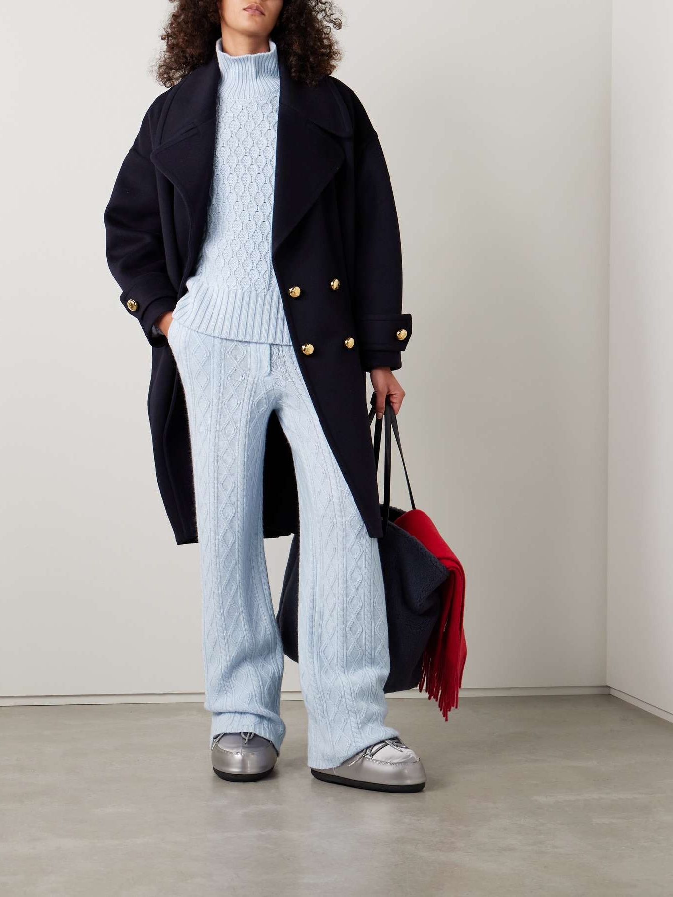 Blue Sky Knit Trimmed Pants - Image 2